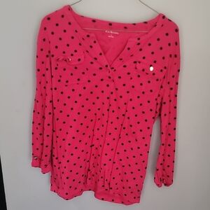 Kate & Mallory Pink Polka Dot Women's Top